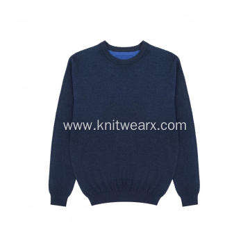 Men's Knitted Pineapple Stitch 100% Cotton Crewneck Pullover